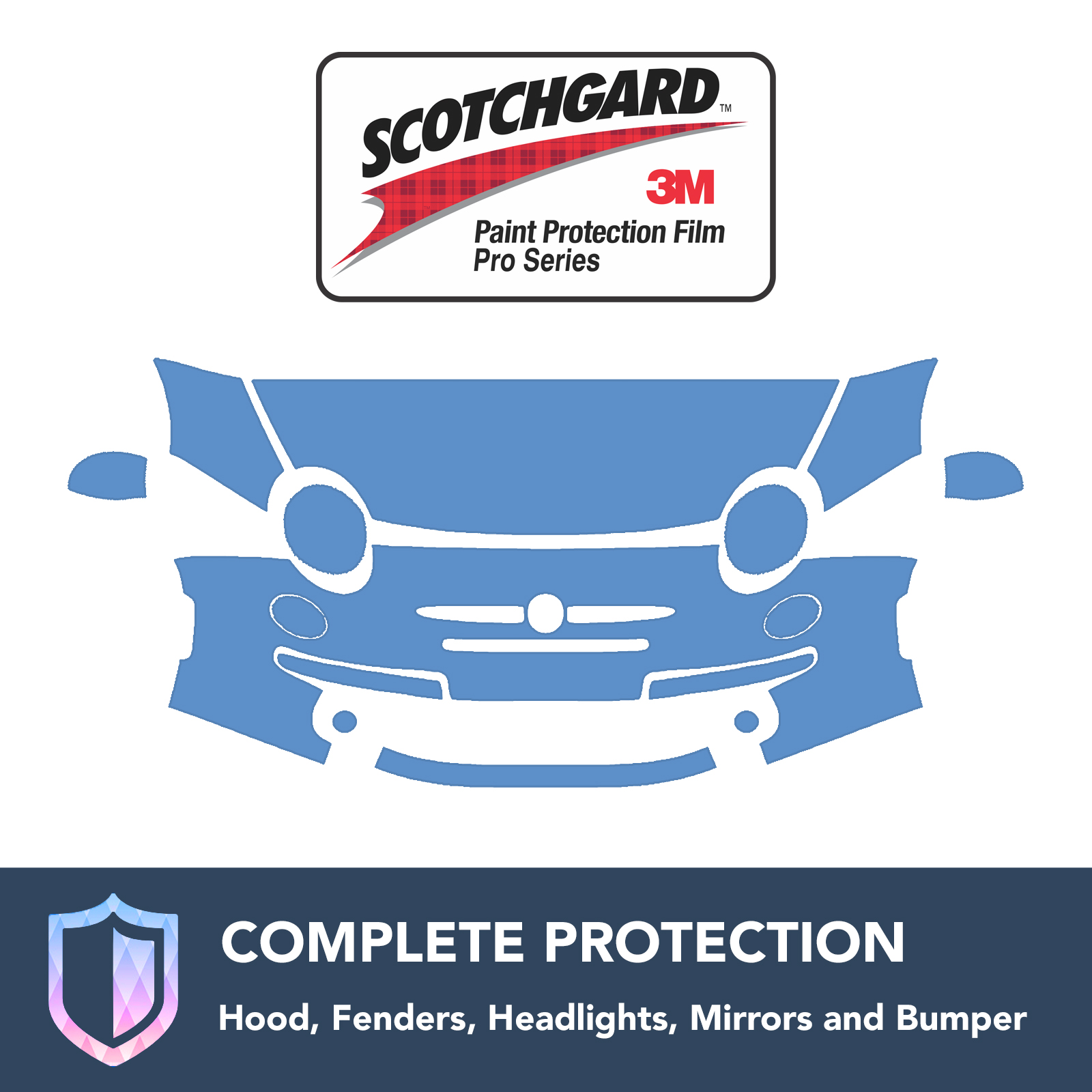 3M FIAT 500 2012-2015 Clear Bra Precut Paint Protection Film Kit